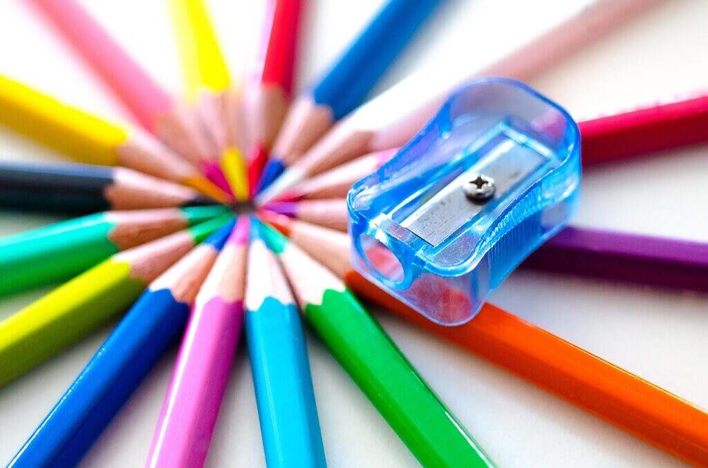 pencils, colorful, sharpener